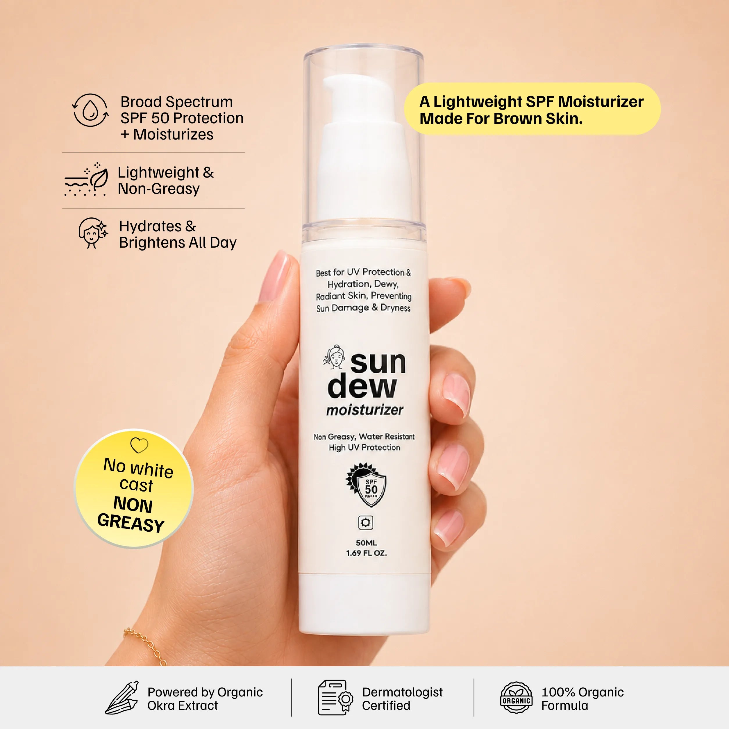 Sun Dew Moisturizer - SPF 50 Broad Spectrum Sunblock